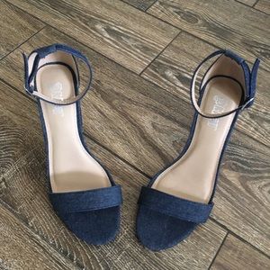 BRASH denim style block heel sandals